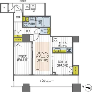 ヴィナシス金町【16階】の間取り