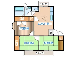 マリンハイツB【2階】の間取り