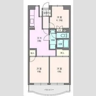ボヌール秦野I【6階】の間取り