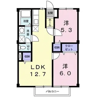 エバーグリーン大原【2階】の間取り