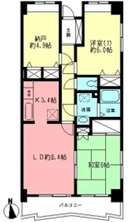 エクセル宮前平【4階】の間取り