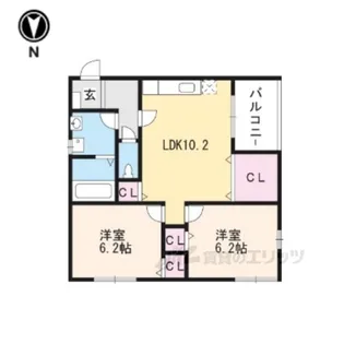 ベルビュー太秦【3階】の間取り