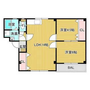 ビューハイツやまとI【1階】の間取り