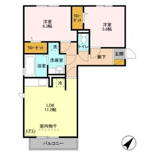 エスポワールE【3階】の間取り