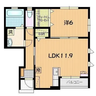 ヴェルジェ畑中A【1階】の間取り