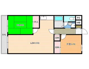 ガーデンハイツ香芝【2階】の間取り