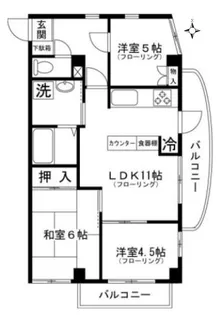 メゾンドボヌール溝の口【7階】の間取り