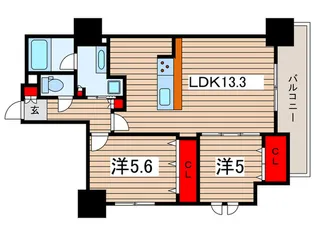 デュオヒルズ千葉中央【15階】の間取り
