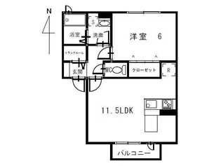 ホームタウンみどり A【1階】の間取り