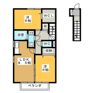 リビングタウン鵜沼A【2階】の間取り