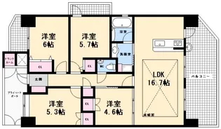 ウイング三滝観音台【13階】の間取り