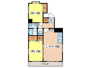 アバンティ堺町【6階】の間取り