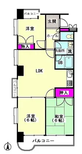 ウィズ月むら【3階】の間取り