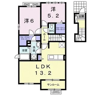 ソレイユI【2階】の間取り