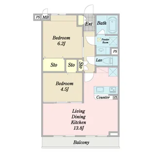 カロレ【1階】の間取り