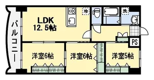ロイヤルノースナイン【6階】の間取り