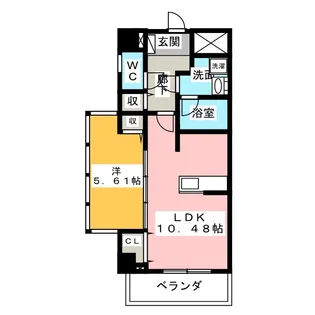 グラード中今泉【4階】の間取り