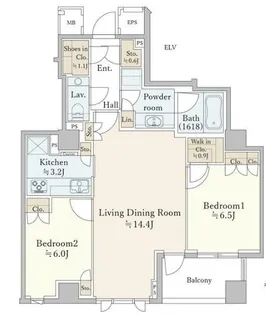 ザ・パークハウス池田山【2階】の間取り