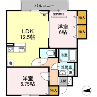 ローズコート落合【1階】の間取り