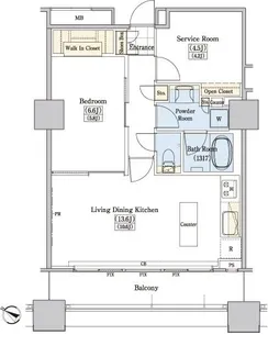 レジディアタワー上池袋(タワー棟)【20階】の間取り