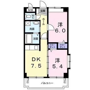 バーム ハピネス【4階】の間取り