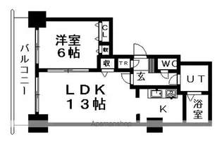ティアラタワー中島倶楽部【10階】の間取り