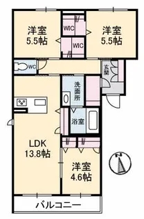 グランマスト栄町A棟【2階】の間取り