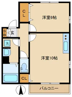 コーポシュウ【2階】の間取り