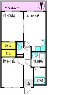 アローハイツ【2階】の間取り