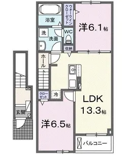 グランシャトー武蔵藤沢B【2階】の間取り