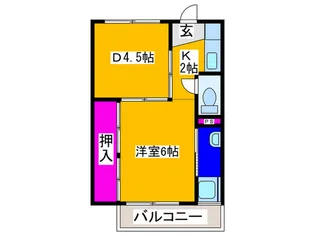 ビレッジハウス南野田5号棟【2階】の間取り