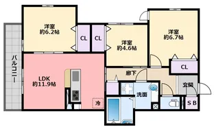 アコルデ西宮北口【1階】の間取り