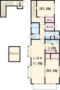 グレースF【2階】の間取り