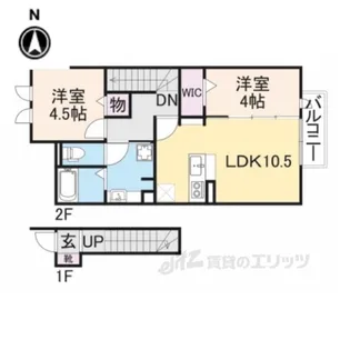 ヴィルヌーブA棟【2階】の間取り