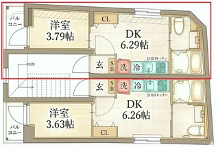 リアル北千住【1階】の間取り