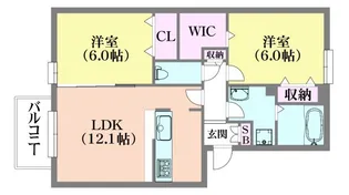 ラ・ヴェール鈴蘭【3階】の間取り