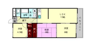 キャピタル新大宮【6階】の間取り