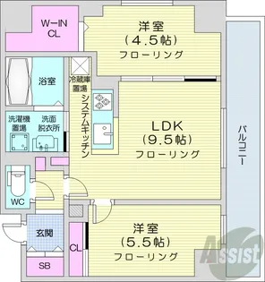 アルファスクエア中島公園【3階】の間取り