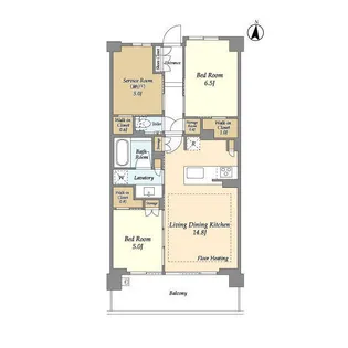 ドゥーエ町屋【6階】の間取り