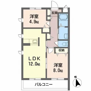 メゾンはなみずき【3階】の間取り