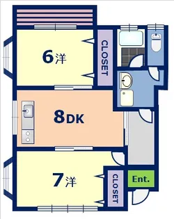 サンフラワーB【1階】の間取り