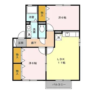グリーンパークみだい南 B【2階】の間取り