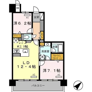ロイヤルパークス豊洲【6階】の間取り