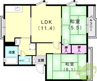 タウニィ西二見【2階】の間取り