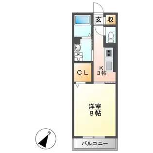 D-room茄子川 A(ディールームナスビガワエー)【2階】の間取り