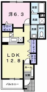 リヨン・たつの A【1階】の間取り