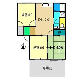 シャラメイ百石 西棟【1階】の間取り