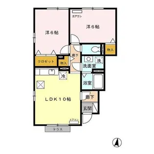 メープル・クロス・タカツカ I番館【1階】の間取り