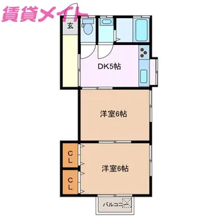 コーポ小杉【2階】の間取り