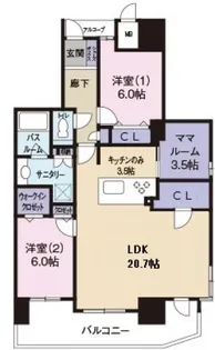 アルファステイツ佐古一番町【4階】の間取り